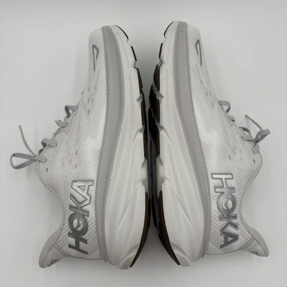 Hoka One One Clifton 9 White Running Shoes Women's Size 12B Walking Comfort
